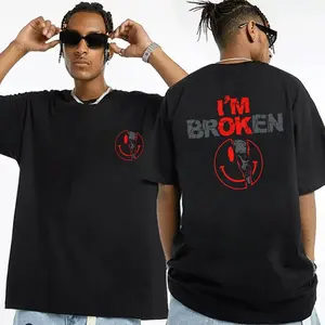 I'm Broken Two-Sided Shirt |   Horror Smile Face Hoodie Broken Heart Sweatshirt Unisex Pullover