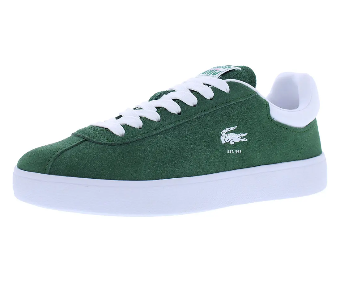 LACOSTE Baseshot Women's Leather Court Sneakers, Classic Lace-up Design, Casual Everyday Footwear, Sneaker, Closed