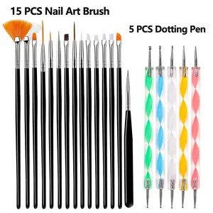 Nail Art Brush Or Nail Drawing Pen, 3D Nail Art Drawing Brushes Or Dotting Pen, Professional Nail Art Tool for Home & Salon Use