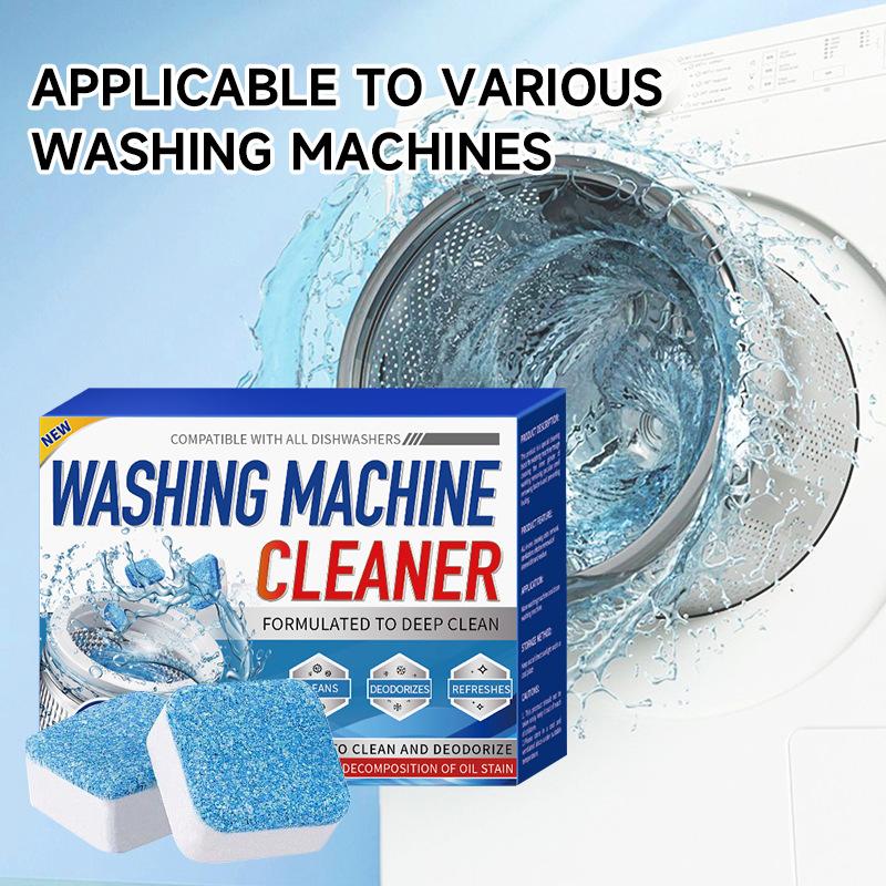12/24pcs Washing Machine Cleaner Descaler 12 Pack - Deep Cleaning Tablets For HE Front Loader & Top Load Washer, Septic Safe Eco-Friendly Deodorizer, Clean Inside Drum And Laundry Tub Seal - 12 Month Supply Multifunction Strong Deodorization