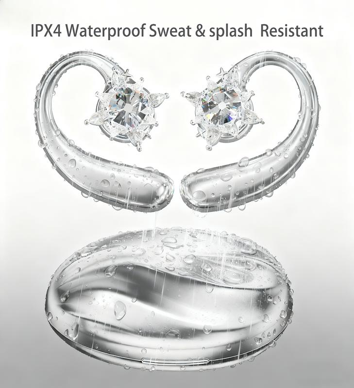 ERDU Air Note Open-Ear Bluetooth Earbuds with 3-in-1 Ear-Cuff Jewelry Design, Swapable Decorative Charms, 30H Battery Life & All-Day Comfort. Perfect Christmas Gift, Stocking Stuffer & Holiday Fashion Accessory.