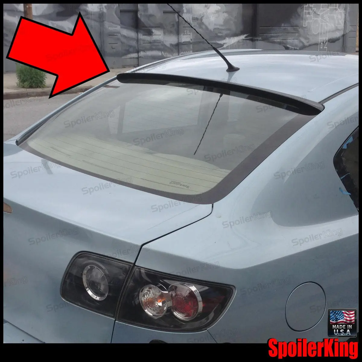 Spoiler King Car Rear Spoiler, Auto Accessories for Mazda 3 4dr Sedan (2004-2009) Rear Window Roof (Part No. 284R), Accessories For Car