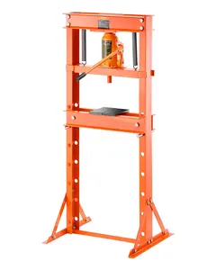 【Summervibes】VEVOR Hydraulic Shop Press, 20 T H-Frame Shop Press with Press Plate & Triangular Support, Stable Garage Floor Adjustable Hydraulic Press with Relief Valve, Fit for Bending, Straightening & Stamping