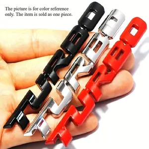 TURBO Metal Car Sticker Badge Adhesive Auto Decal Car Decals Tailgate Emblem Silvery/Black/Red Available