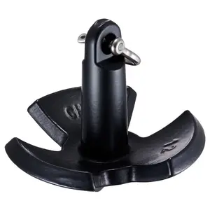 fathersdaygift  VEVOR River Anchor, 12 LBS Boat Anchor Cast Iron Black Vinyl-Coated with Shackle, Marine Grade Mushroom Anchor for Boats Up To 10 ft, Impressive Holding Power in River and Mud Bottom Lakes