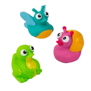 2 1/2" x 2 1/4" Spring Animal Snail, Frog & Butterfly Rubber Ducks - 12 Pc.