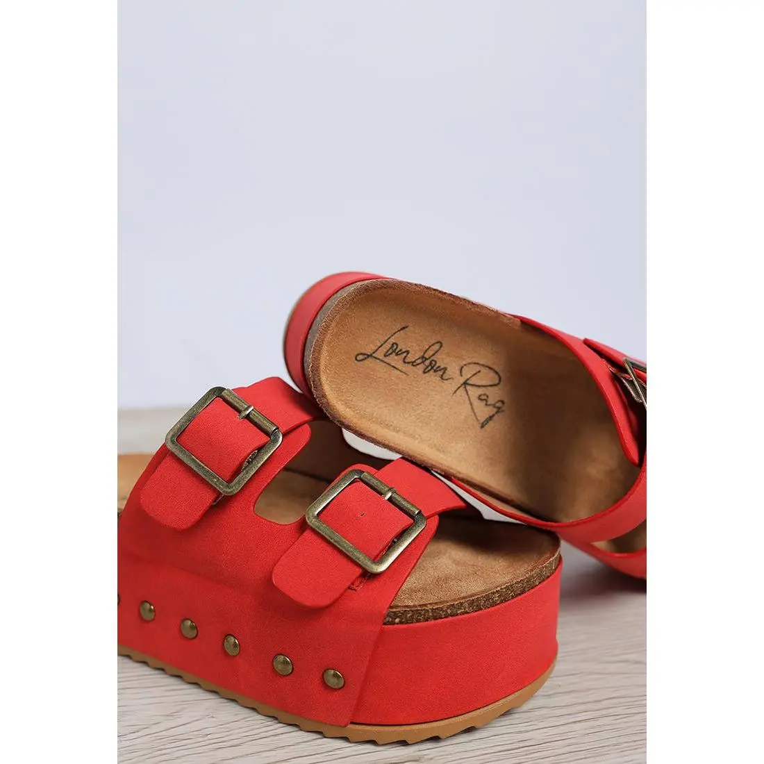 Tilly - Studded Faux Leather Platform Sandals