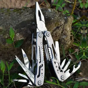 Multitool 14-in-1 Stainless Steel Spring-Action Pliers, multitool with pocket clip,Camping Survival Hiking Bottle Opener Screwdriver repair