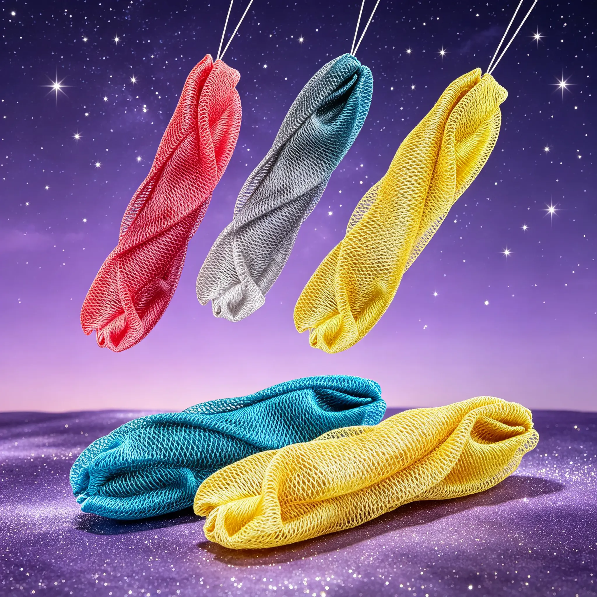 Exfoliating Scrubbers for Body and Face Authentic African Net Sponge 1 Pack, Japanese Net Sponge, Back Net for Shower, Bath Sponges No Rinse, Net for Showering, Durable Bath Net Cloth Deep Exfoliating Cleansing Supplies