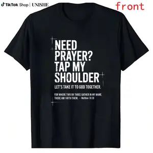 100% Cotton Unisex Christian T-Shirt with Bible Verse – Prayer Tap My Shoulder Design