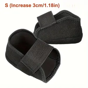 Heel Pain Relief Support Pads 1 Pair Height Increase Insoles Pressure Reducing Design with Velcro Cover Non Slip Half Pad for Foot Care Black Footwear