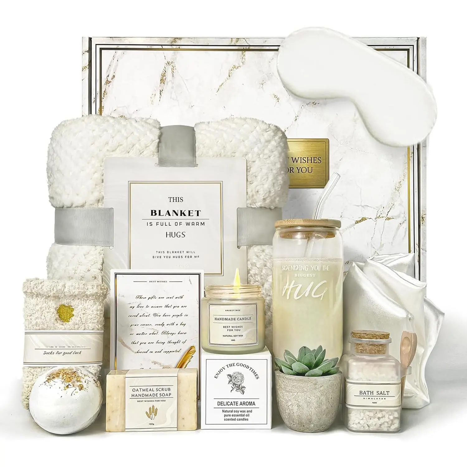 Mother's Day Care Package for Women,12PC Get Well Gifts for Women After Surgery,Birthday,Get Well Soon,Grief,Sympathy Gifts,Condolences (white)