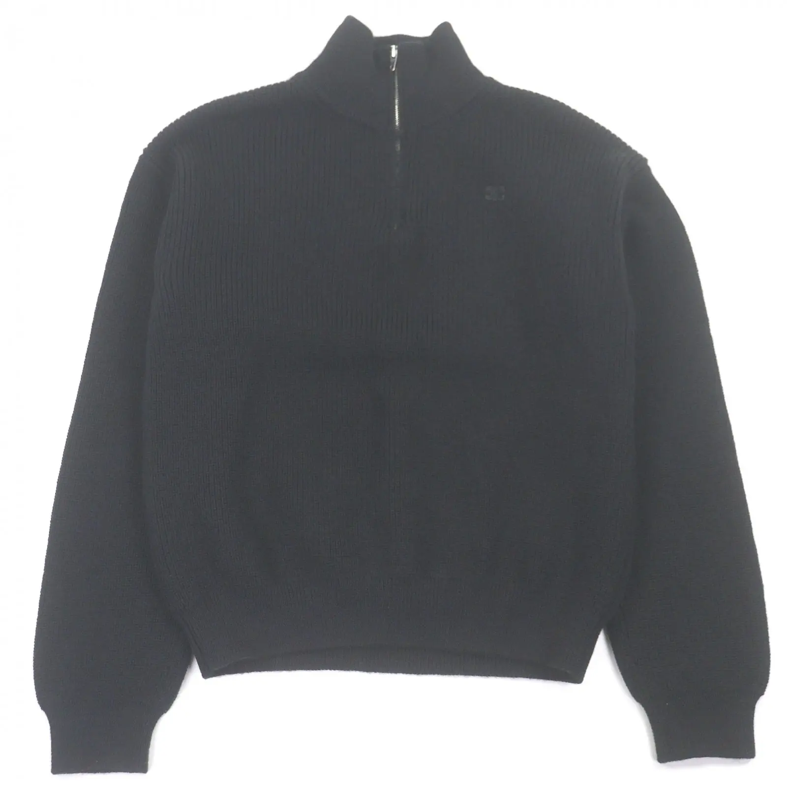 Pre-owned Celine Wool Small Leather Goods Eddie Triomphe Embroidered Sweater