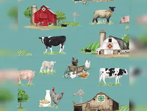 Spring Barn Quilts | Main Teal by Tara Reed for Riley Blake Designs | CD14330-TEAL