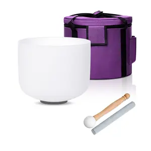 Quartz Crystal Singing Bowl 8inch Pure white For Mindfulness Meditation Yoga Sound Bath