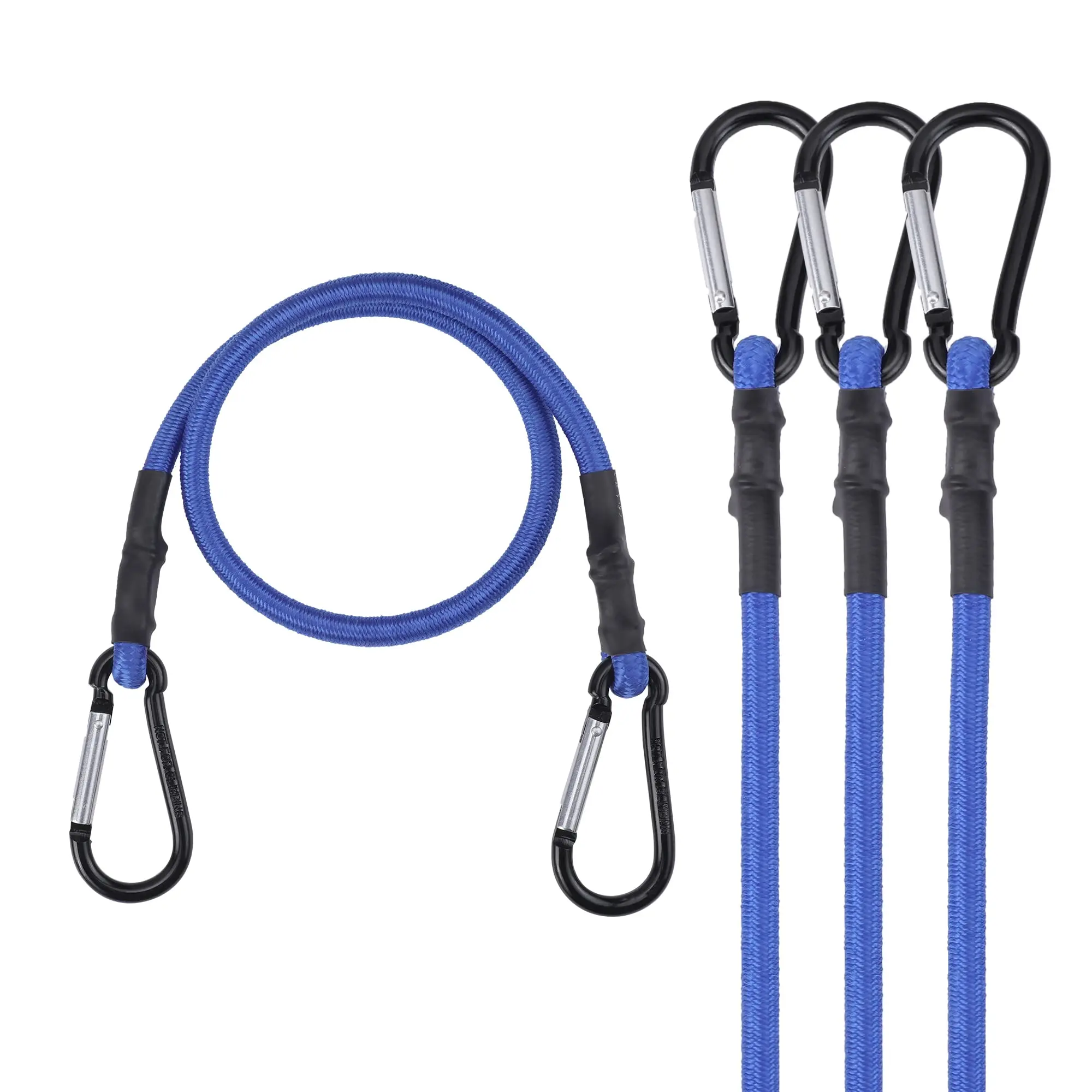 24 Inch Bungee Cords with Hooks  4 Pack Superior Rubber Heavy Duty Straps Strong Elastic Rope for Outdoor Tent Luggage Rack Camping Cargo RV Bike Transporting Storage Blue
