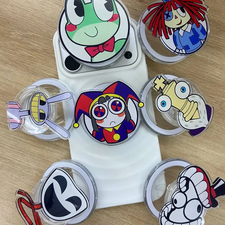 Digital Circus Inspired MagSafe Phone Grip Set - 2D Magnetic Holder & Kickstand - Cute Cartoon Phone Accessory