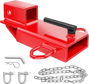 Nilight Forklift Trailer Hitch Attachment Fits 2 Inch Receiver Clamp on Pallet Fork Trailer Towing Adapter with Safety Chain & 5/8” Hitch Pin Clip Red