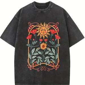 [ Sale Up To 65% ] Boho Floral T-Shirt Art Nouveau , Wild Flowers for Women , Vintage Botanical Tee For Her , Retro Floral Nature T-Shirt , Flowers Lover Tee , Ladies Shirts
