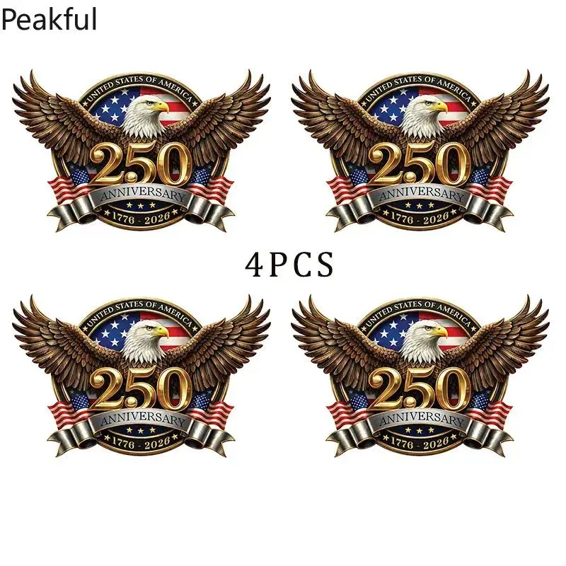 4th of July Flag Stickers, viral 1776-2026 anniversary decorative decals with classic American patterns. Waterproof and scratch-resistant, multi-purpose use, perfect for vehicle styling, electronic devices and holiday party embellishments.