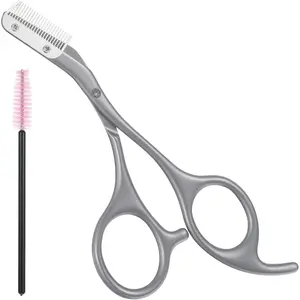 Women's Eyebrow Trimming Scissors with Comb, 2-in-1 Eyebrow Scissors, Grooming Tool for Trimming Brows