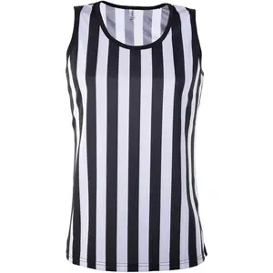 Women’s Referee Tank Top Striped Uniform Shirt for Waitresses Referee Costume Halloween