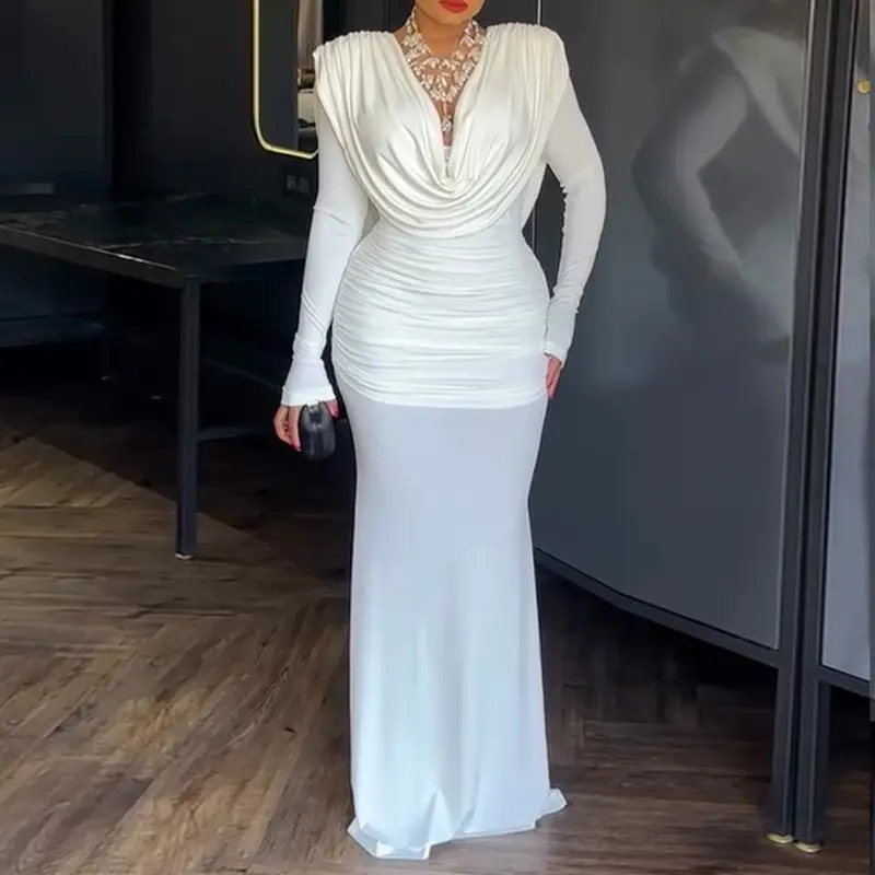 ChicMe Cowl Neck Ruched Cinched Waist Slim Fit Maxi Dress Casual Padded Shoulders Backless Evening Dress/Fabulous Dress - TikTok Shop ChicMe Cowl Neck Ruched Cinched Waist Slim Fit Maxi Dress Casual Padded Shoulders Backless Evening Dress/Fabulous Dress - TikTok Shop