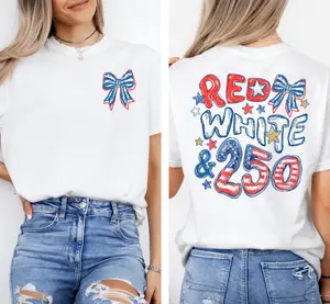 Comfort Colors Tee  2-sided Red White & 250 Front & Back Shirt Comfort Colors, Trendy Women's Tshirt