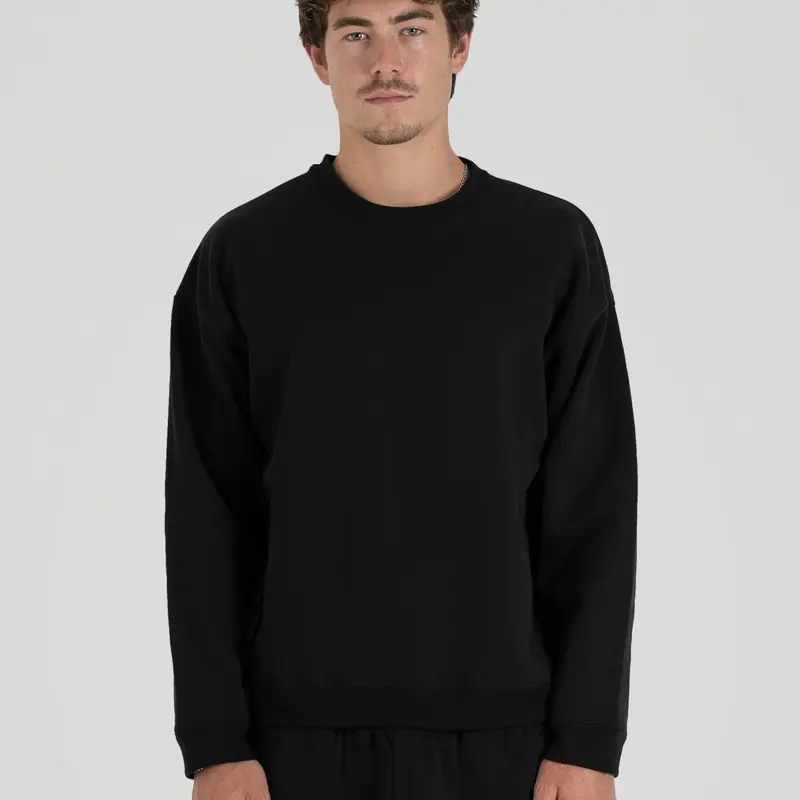 600 GSM 'Black' Fleece Crewneck
