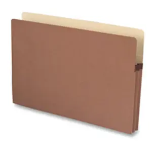 Business Source  File Pocket- 5-.25in. Exp.- Legal- Redrope