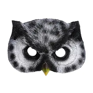 OIDEA Owl Mask for Adults Halloween Costume Mask PU Foam Animal Half Face Carnival Cosplay Party Mask Black