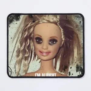 Funny Doll Meme Mouse Pad Aesthetic Desk Mat Cute Office Decor