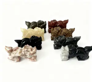 Chinese Dragon Carvings 6cm for Decoration - Assorted Colors and Textures - Ideal for Home and Office Decor