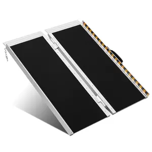 4 FT Portable Folding Aluminum Access Ramp | 800 LB Capacity | Non-Slip Threshold Ramp | Easy Carry Handle | Home Steps, Doorways & Curbs