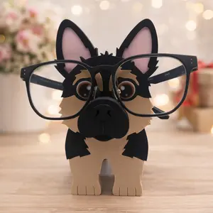 German Shepherd Puppy Glasses Holder & Desk Organizer | 3D Printed GSD Eyeglass Stand | Cute Dog Key Tray & Accessory Storage | Unique Gift for German Shepherd Lovers