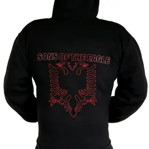 SONS OF THE EAGLE ALBANIAN EMBROIDED ZIP UP HOODIE,MEN HOODIE,LONG SLEEVE,FLEECE,COTTON,SHQIPTAR