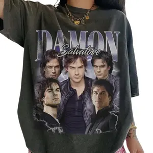 Damon Salvatore Fan Merch T-shirt, The Vampire Diaries Merch, TVD Fan Merch, Ian Somerhalder Gift For Her