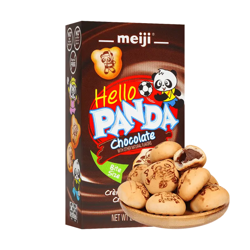 MEIJI Panda Cookies: Delicious Chocolate/Strawberry-Filled Treats (57g)/(170g) - Japanese Snack Favorite