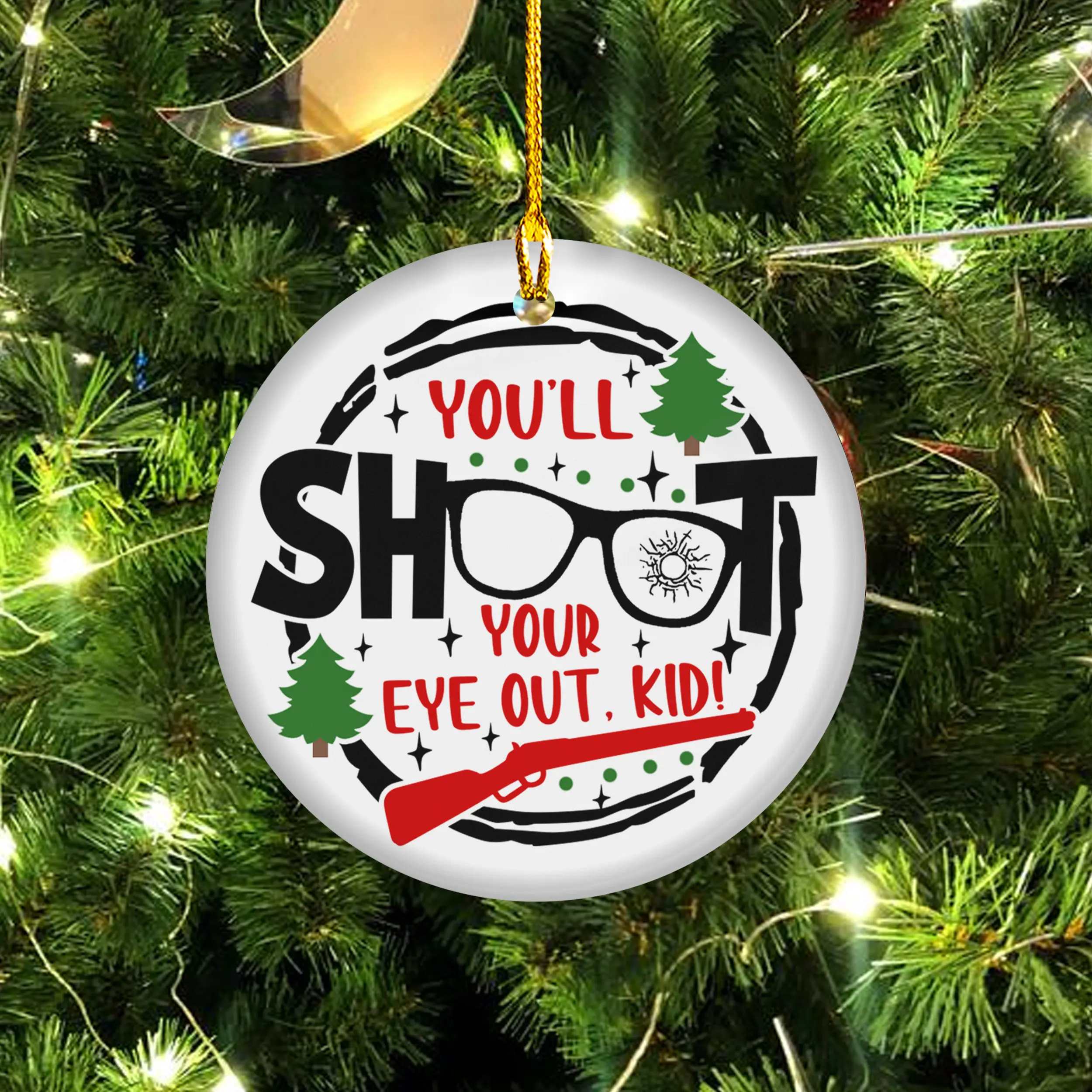 A Christmas Story Ornament, Ralphie Christmas Ornament, You'll Shoot Your Eye Out, Retro 90s Christmas Movie, Christmas Keepsake, Party Supplies, Home Decor, Xmas Tree Decor