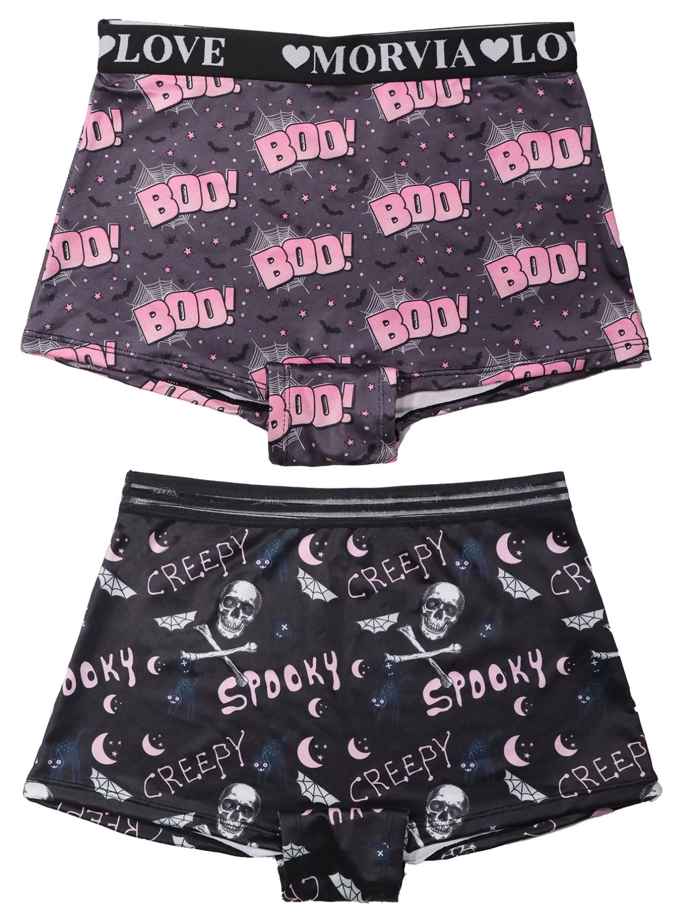 Morvia Women's All-Over Halloween Print Pattern Fitted Panties, Casual Breathable Thin Fabric, Durable & Stylish Design for Daily Wear