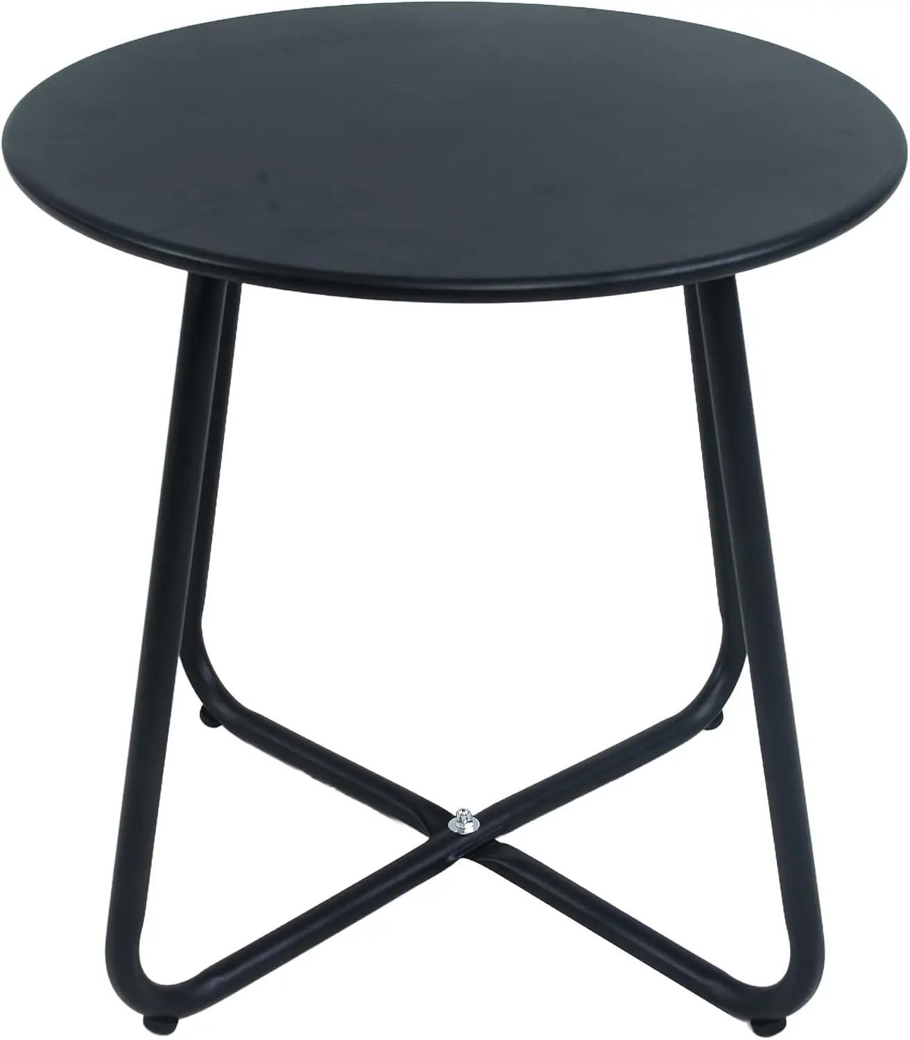 EortheX Small Black Metal Bistro Side Table - Sturdy Steel Frame, Weather-Resistant Waterproof Accent Piece for Small Spaces, Outdoor Conversation, Garden, Indoor Use, Outdoor Conversation Table