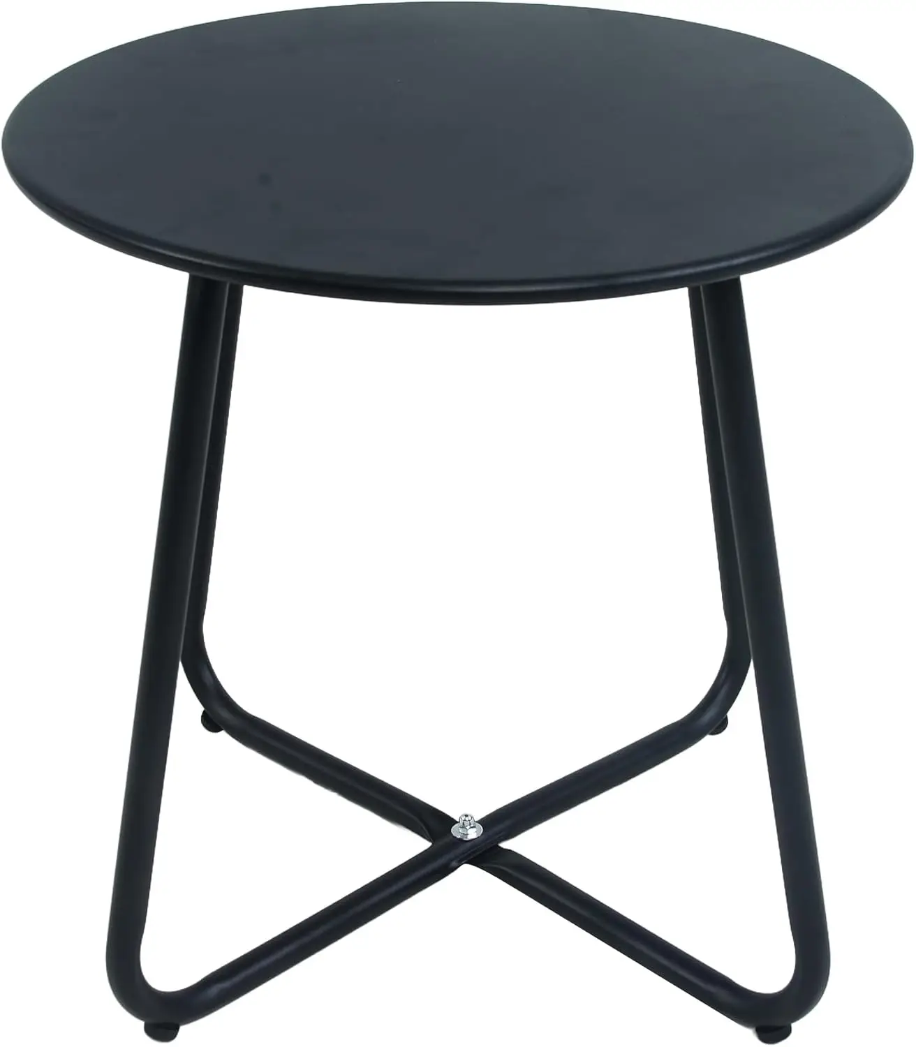 EortheX Small Metal Coffee Side Birstro Table – Sturdy & Weather-Resistant Accent Table for Patio, Balcony Indoor Outdoor Use - Metal Black