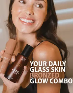Bare It All Skin Golden Hour Duo - Face Tint & Body Bronzer Set - 2 x 120ml - Peptides, Ceramides & Vitamin C - Glass Skin Tinted Serum + Sun-Kissed Bronzing Créme - Age-Defying Glow - Vegan & Cruelty-Free - For Women