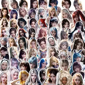 100Pcs Anime Girl Stickers Cute Kawaii Sticker, 3D Hd Print  Sticker for Car Mirrors, Laptop, & Water Bottles | Waterproof Vinyl Decals