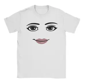 Robot Robloxs Woman Face Shirt, Game Meme Tshirt, Gifts for Gamer, Unisex Round Neck Short Sleeve Clothing Summer Top Tee Streetwear
