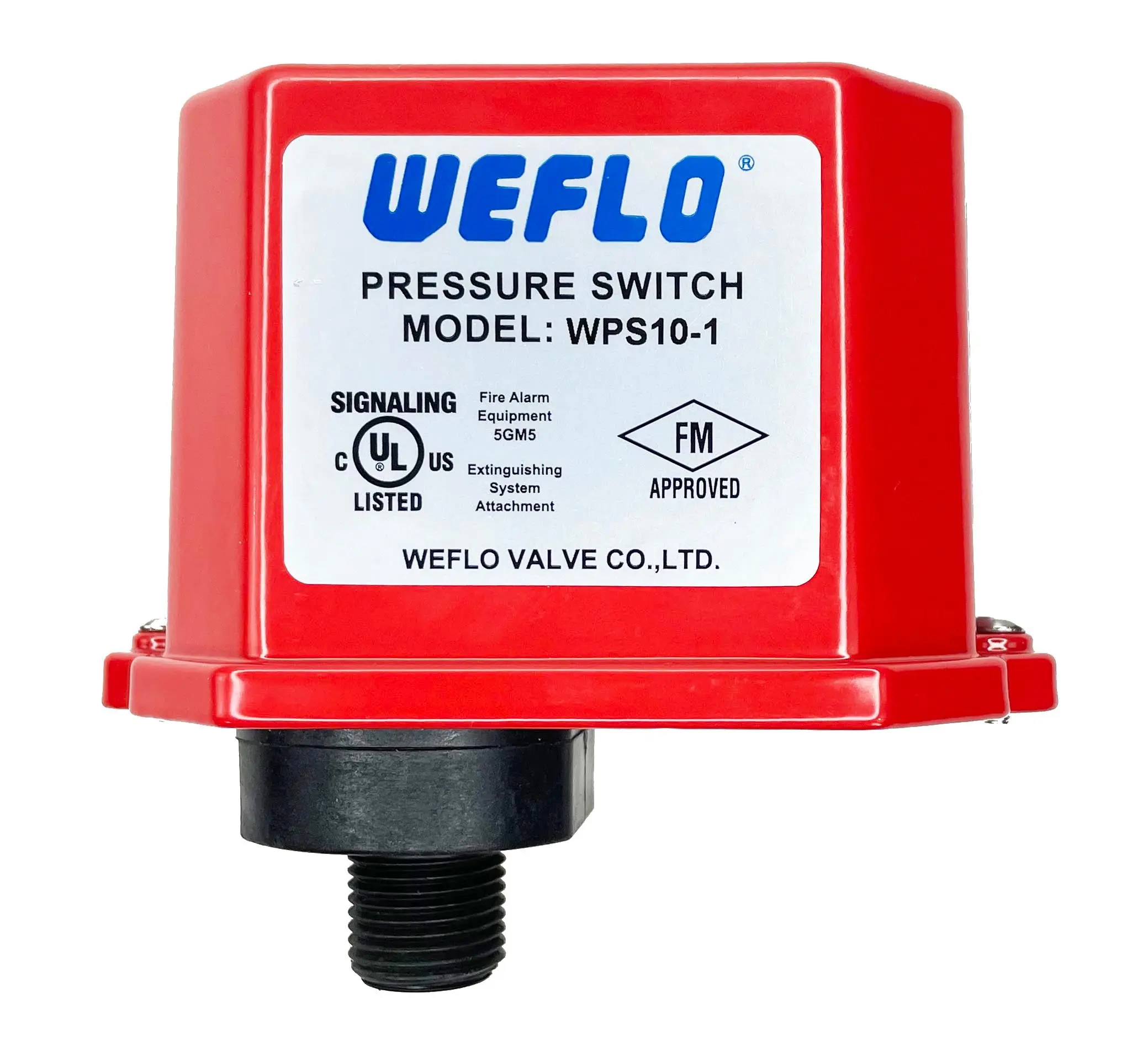WEFLO WPS10-1 Aluminum Metal Pressure Switch for Air Compressors (1 Set) - UL/FM Certified, SPDT Contacts, Tamper-Proof, 4–20 Psi, 300 psi Rating, Dry Pipe/Automatic Fire Sprinkler Systems Compatible, -40°C to 60°C Temp, 10A @125/250VAC, 2.5A @30VDC