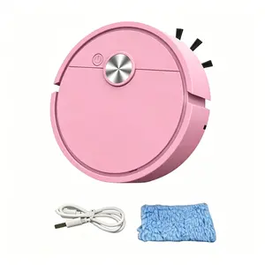 Mini Automatic Robot Vacuum | Hard Floor & Non-Pile Carpet Dust Cleaner, Light Loose Pet Hair Sweeper, 6.2 Inch USB Recharge Small Cleaner for Desk & Pet Cage