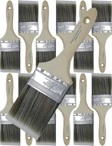 12PK 3 inch Flat Brush  Wall/Trim House  Brush Set for fessional Painter and  Owners Painting Brushes for Cabinet Decks Fences Interior Exterior & Commercial Paintbrush.