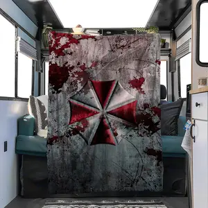 Resident Evil (3) Pattern Soft and Comfortable Flannel Blanket, Home Living Room Sofa Office Chair Napping Camping Machine Washable Four Seasons Blanket, Holiday Gifts for Family, Friends, and Fans, Christmas Decoratio