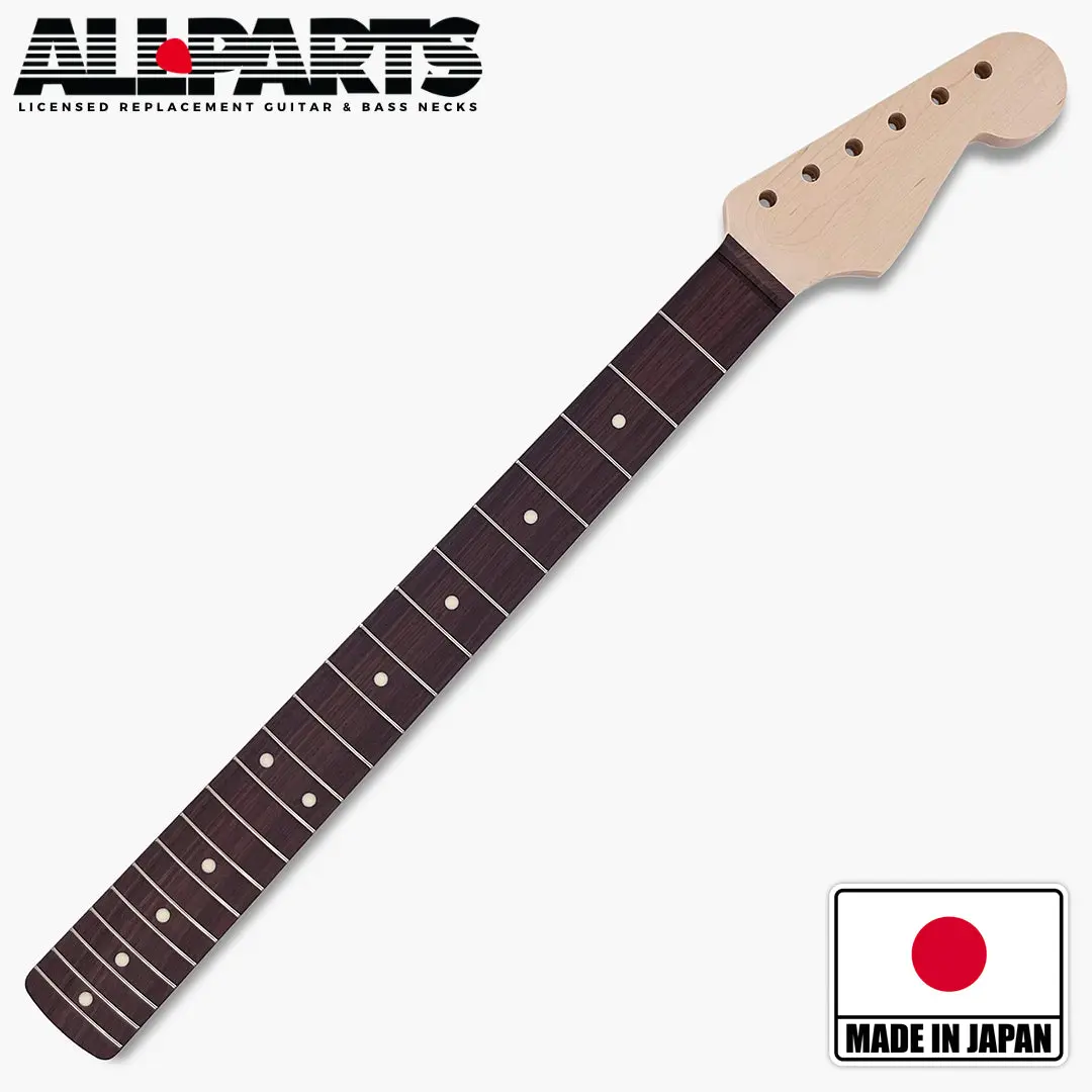 Allparts "Licensed by Fender®" SRO-V Guitar Neck Replacement, Rosewood Fretboard, Vintage Frets, for Stratocaster® Shape Guitars & Gear Accessories